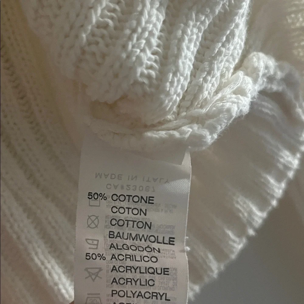 ELISA CAVALETTI ribbed white cotton blend knit cardigan - Picture 4 of 6